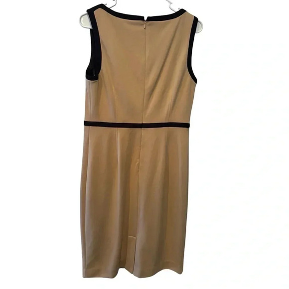CALVIN KLEIN EUC WOMENS DRESS TAN BLACK FALL WINTER DRESSES CASUAL HOLIDAY SZ 8 - Picture 7 of 8